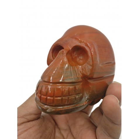 Crystal Skull - Red Jasper hand carved gemstone skull 3 inches - healing stones and crystals
