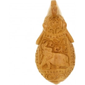 Elephant with Carving of Hunt made in wood