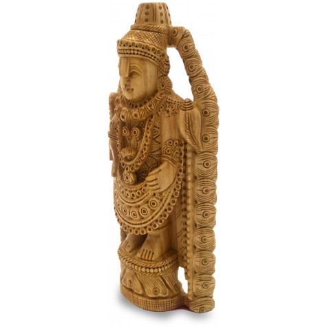 Tirupati Balaji Statue Carved in Wood - Wooden Idol of Lord Venkateswara