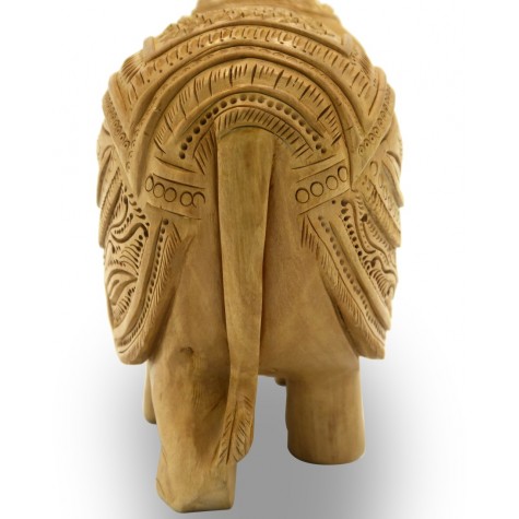 Elephant made in wood with beautiful carving - Indian Handicraft in wood