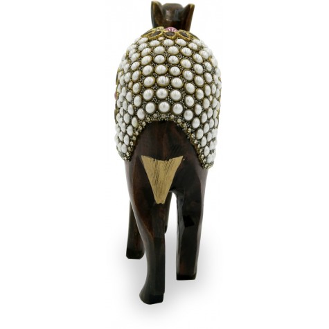 Camel Handmade in Wood with Stone Work - Animal Figurines in Wood