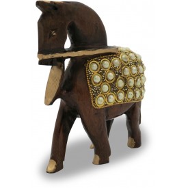 Horse with Stone Work Handmade with Wood - Indian Handicraft Online