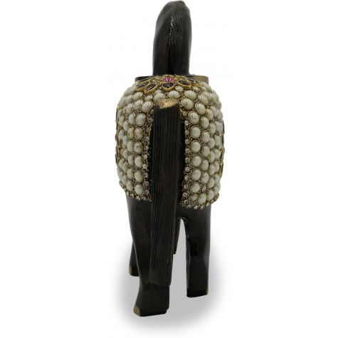 Horse with Small Stone Work handmade with Wood