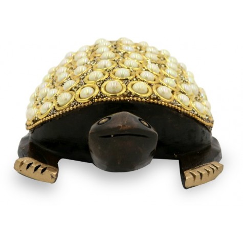 Tortoise with Stone Work in Wood - Handicraft from India