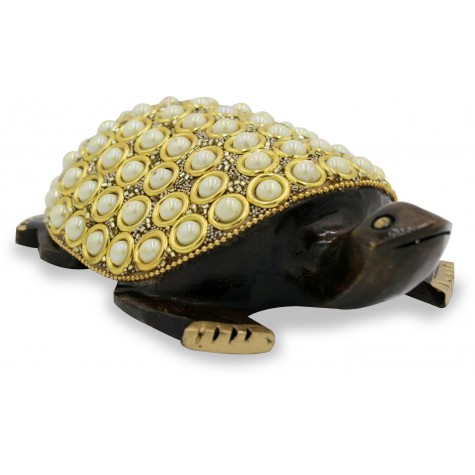 Tortoise with Stone Work in Wood - Handicraft from India