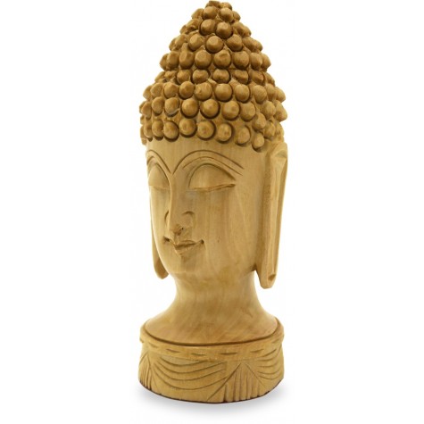Buddha Head Carved in Gungaru style in Wood