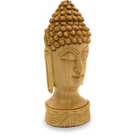 Buddha Head Carved in Gungaru style in Wood