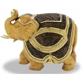 Elephant Jhuldaar Design in Wood - Handicraft Elephant in Wood from India