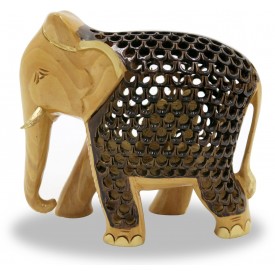 Elephant with Jaali Work in Wood