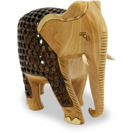 Elephant with Jaali Work in Wood