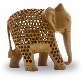 Wooden Hand Carved Elephant with Design Handmade - Handicraft Elephant inside Elephant Statue