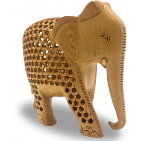 Wooden Hand Carved Elephant with Design Handmade - Handicraft Elephant inside Elephant Statue