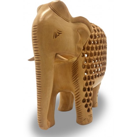 Wooden Hand Carved Elephant with Design Handmade - Handicraft Elephant inside Elephant Statue