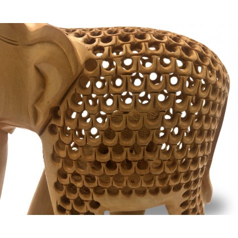 Wooden Hand Carved Elephant with Design Handmade - Handicraft Elephant inside Elephant Statue