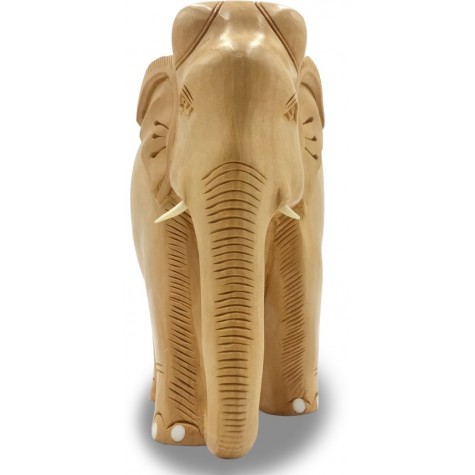 Elephant Handmade in Wood with Plain Finish - Gift an Elephant Handicraft from India