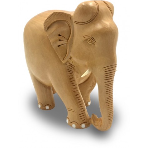 Elephant Handmade in Wood with Plain Finish - Gift an Elephant Handicraft from India