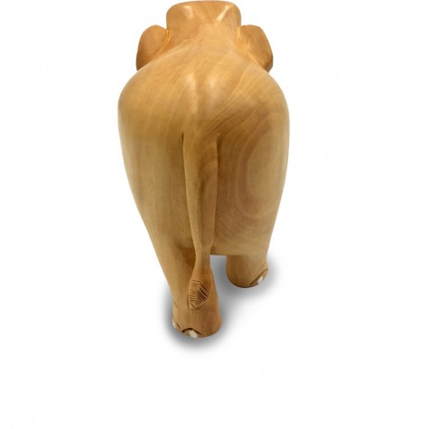 Elephant Handmade in Wood with Plain Finish - Gift an Elephant Handicraft from India