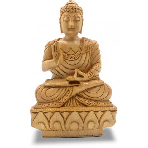 Lord Buddha Sitting in Meditation Carved in Wood Lord Buddha Sitting in Meditation Carved in Wood