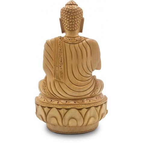 Lord Buddha Sitting in Meditation Carved in Wood Lord Buddha Sitting in Meditation Carved in Wood