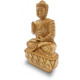 Lord Buddha Sitting in Meditation Carved in Wood