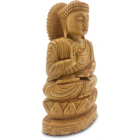 Buddha Meditating Handmade in Wood - Indian Handicraft Buddha Statue Buddha Meditating Handmade in Wood - Indian Handicraft Buddha Statue