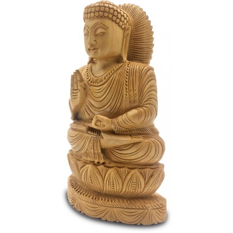 Buddha Meditating Handmade in Wood - Indian Handicraft Buddha Statue Buddha Meditating Handmade in Wood - Indian Handicraft Buddha Statue