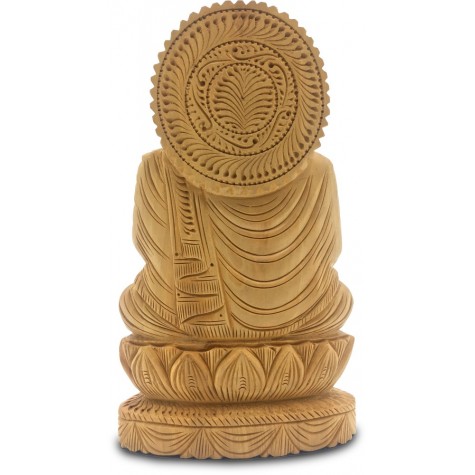 Buddha Meditating Handmade in Wood - Indian Handicraft Buddha Statue Buddha Meditating Handmade in Wood - Indian Handicraft Buddha Statue