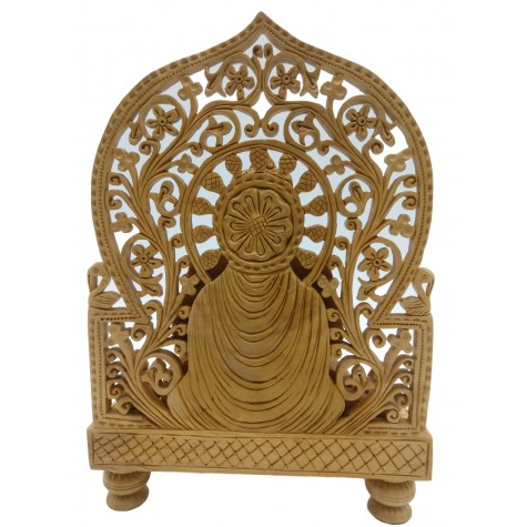Buddha statue sitting in meditation on a pedestal with an arch carved in wood 9 inches - Buddha idols and figurine hand carved in wood Buddha statue sitting in meditation on a pedestal with an arch carved in wood 9 inches - Buddha idols and figurine hand carved in wood