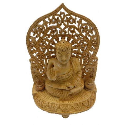 Buddha statue sitting in meditation on a pedestal with an arch carved in wood 9 inches - Buddha idols and figurine hand carved in wood Buddha statue sitting in meditation on a pedestal with an arch carved in wood 9 inches - Buddha idols and figurine hand carved in wood