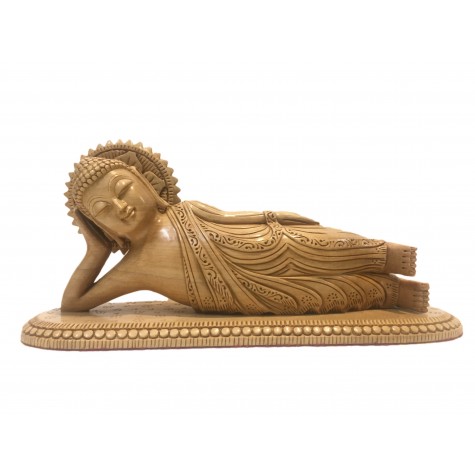 Buddha Statue Parinirvana specially carved in wood 10 inches - Buddha idols and figurine hand carved in wood - Indian handicrafts Buddha Statue Parinirvana specially carved in wood 10 inches - Buddha idols and figurine hand carved in wood - Indian handicrafts