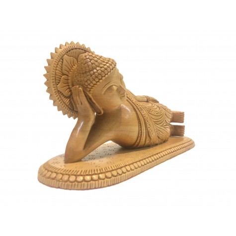 Buddha Statue Parinirvana specially carved in wood 10 inches - Buddha idols and figurine hand carved in wood - Indian handicrafts Buddha Statue Parinirvana specially carved in wood 10 inches - Buddha idols and figurine hand carved in wood - Indian handicrafts