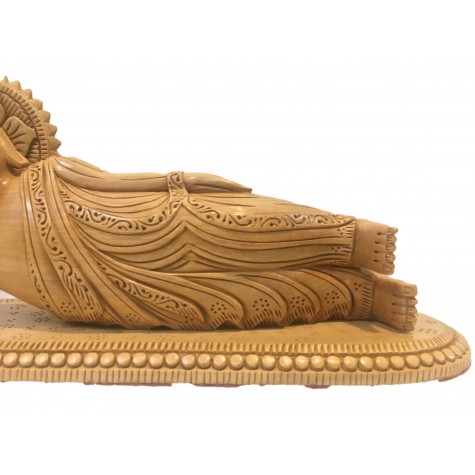 Buddha Statue Parinirvana specially carved in wood 10 inches - Buddha idols and figurine hand carved in wood - Indian handicrafts Buddha Statue Parinirvana specially carved in wood 10 inches - Buddha idols and figurine hand carved in wood - Indian handicrafts
