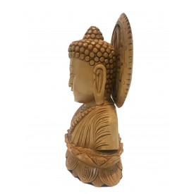 Buddha bust beautifully hand carved in wood 7 inches - Buddah statue, Zen decor, Gautam Buddha handmade figurine