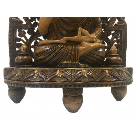 Buddha statue sitting in meditation on a pedestal with an arch carved in wood 10 inches - Buddha idols and figurine hand carved in wood Buddha statue sitting in meditation on a pedestal with an arch carved in wood 10 inches - Buddha idols and figurine hand carved in wood