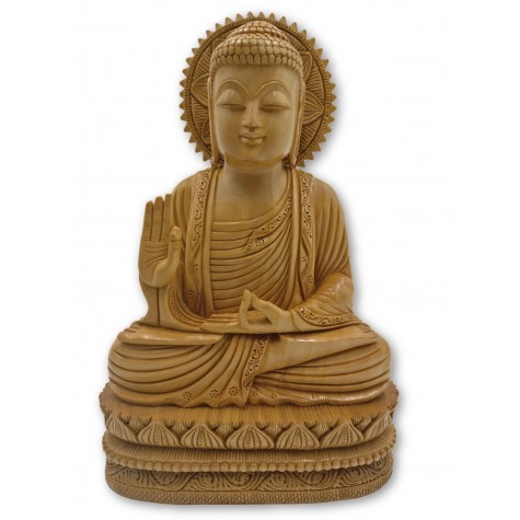Buddha statue sitting in meditation in wood 11 inches - Buddha idols and figurine hand carved in wood - Zen decor, Buddah idols