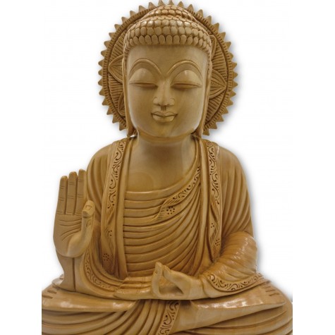 Buddha statue sitting in meditation in wood 11 inches - Buddha idols and figurine hand carved in wood - Zen decor, Buddah idols