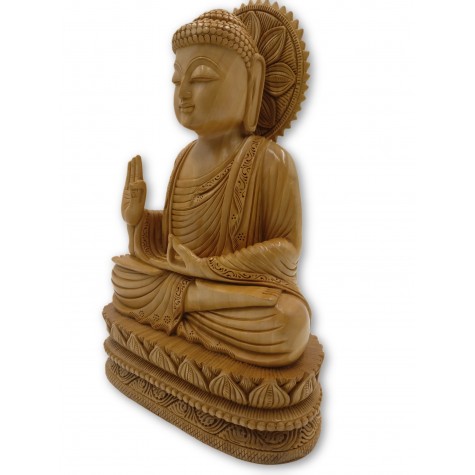 Buddha statue sitting in meditation in wood 11 inches - Buddha idols and figurine hand carved in wood - Zen decor, Buddah idols
