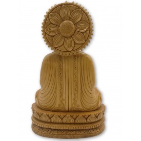 Buddha statue sitting in meditation in wood 11 inches - Buddha idols and figurine hand carved in wood - Zen decor, Buddah idols